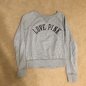 Victoria's Secret PINK Gray Crew Neck Sweatshirt